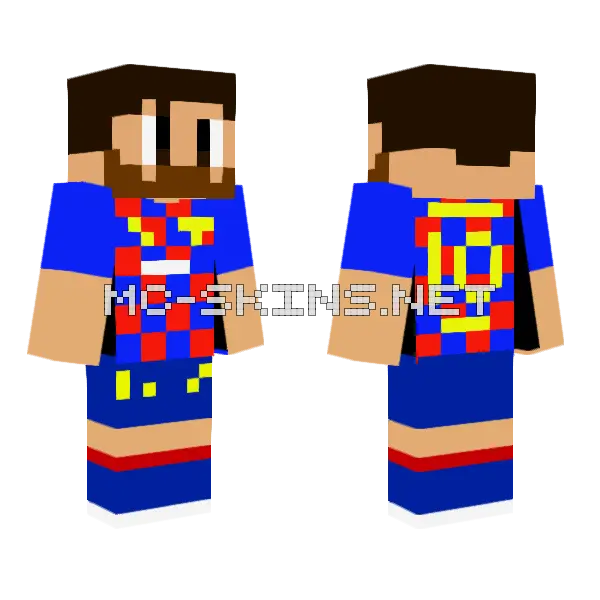 Messi Footballer Skin Minecraft skin, front and back