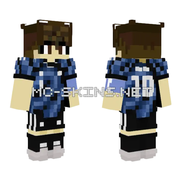 Messi Footballer Skin Minecraft skin, front and back