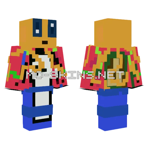 Messy 74 Minecraft skin, front and back