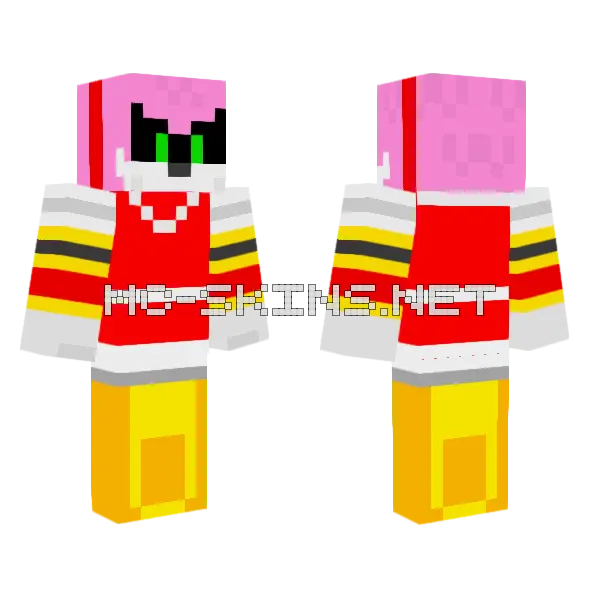 Metal Amy Archie Comics Minecraft skin, front and back