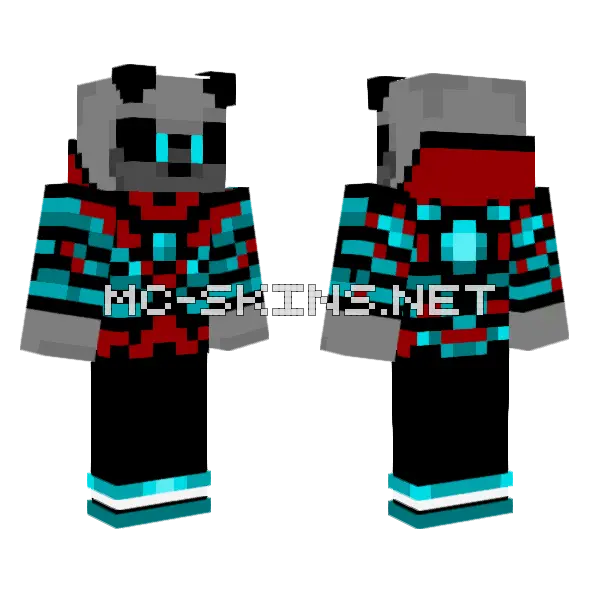 Metal Red Robot Minecraft skin, front and back