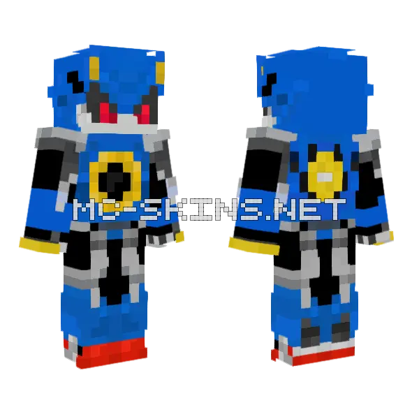 Metal Sonic Minecraft skin, front and back