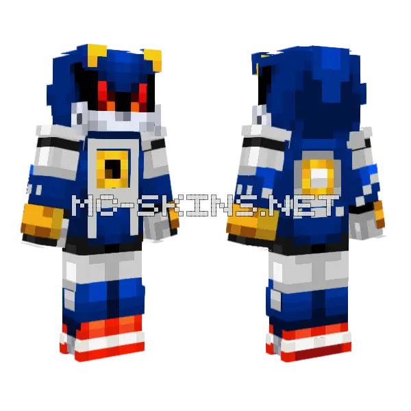 Metal Sonic Minecraft skin, front and back
