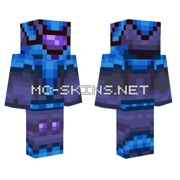 Meteor Armor Blue Terraria Minecraft skin, front and back
