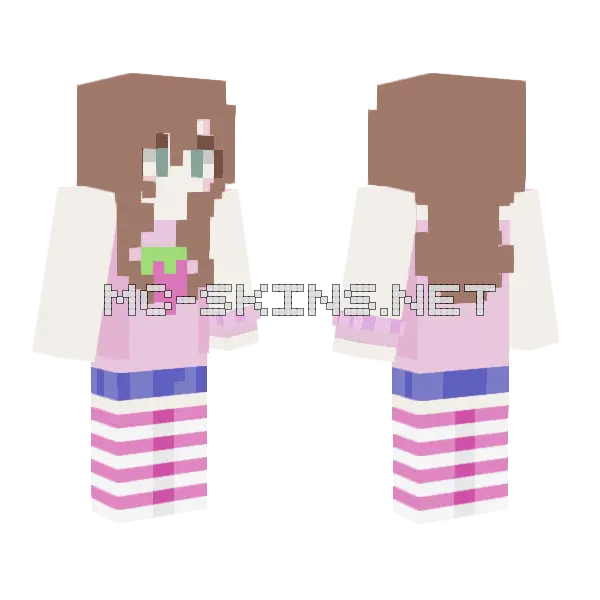Mewmew 3 Minecraft skin, front and back