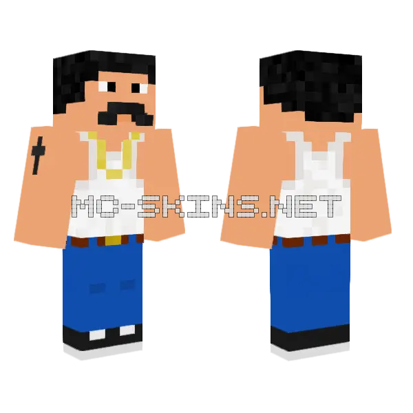 Mexican Man Minecraft skin, front and back