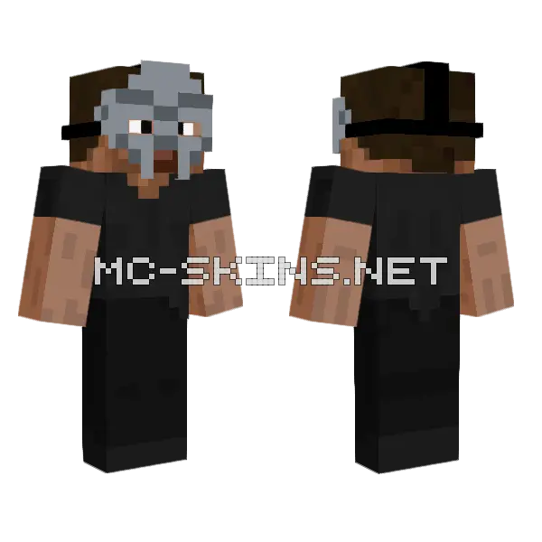 MF Doom Minecraft skin, front and back