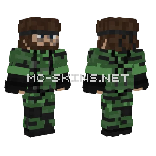 MGS3 Snake Recolor Minecraft skin, front and back