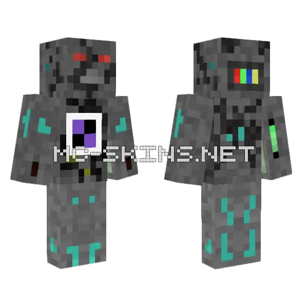 Mici Robot Corruption Minecraft skin, front and back