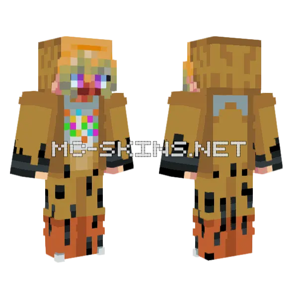 Microwave Chica Minecraft skin, front and back