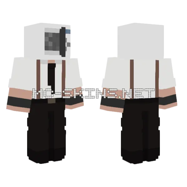 Microwave Head Minecraft skin, front and back