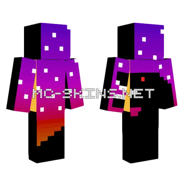 Midnight Dino Minecraft skin, front and back