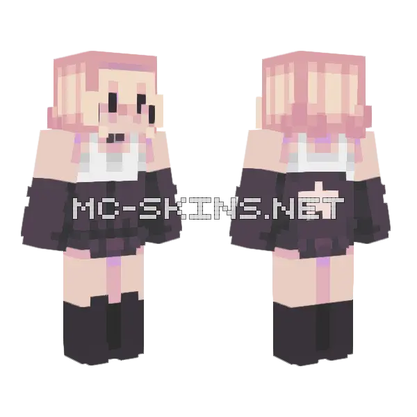 Midnight Girl Minecraft skin, front and back