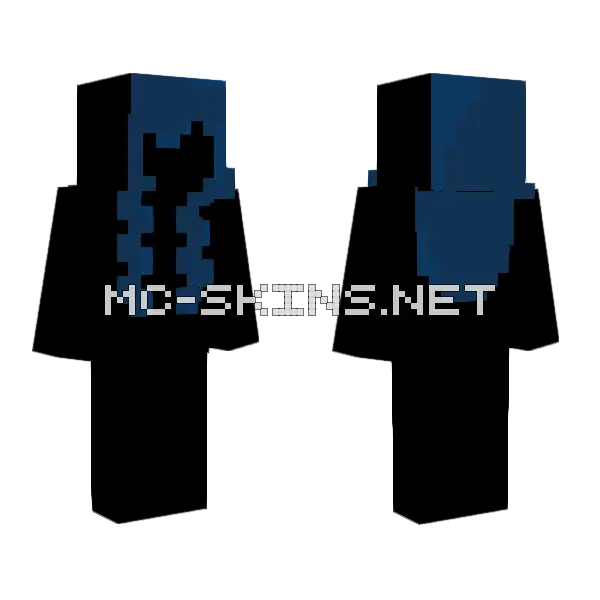Midnight Hair Base Minecraft skin, front and back