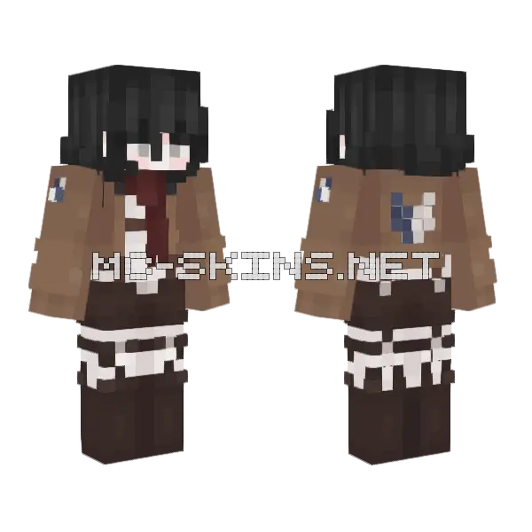 Mikasa Skin Edit Minecraft skin, front and back