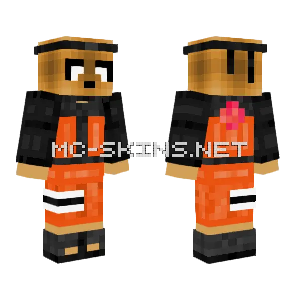 Mikekrak Naruto Minecraft skin, front and back