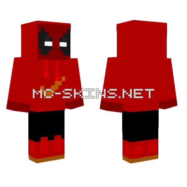 Mikl Deadpool Mask Minecraft skin, front and back