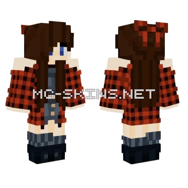 Miku Minecraft skin, front and back