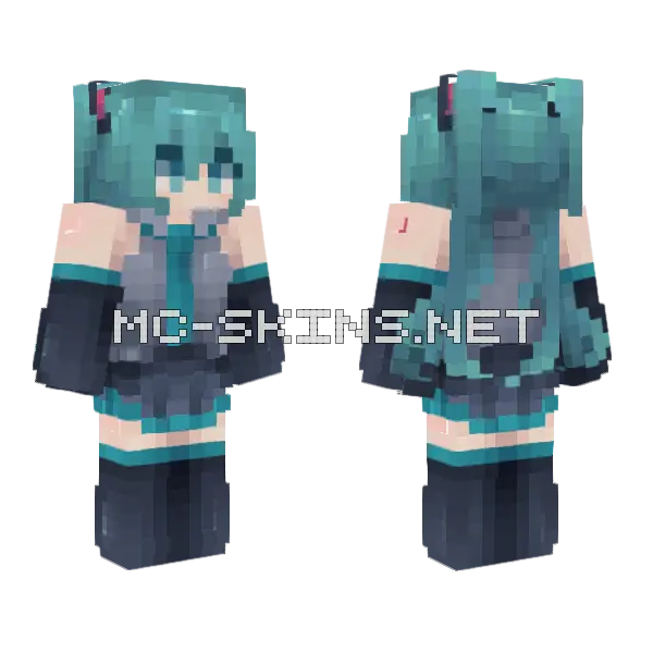 Miku Minecraft skin, front and back