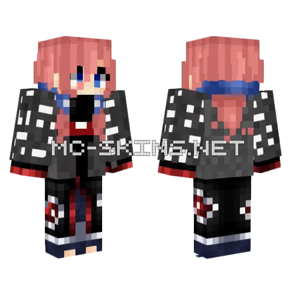 Miku Supreme Akatsuki Minecraft skin, front and back