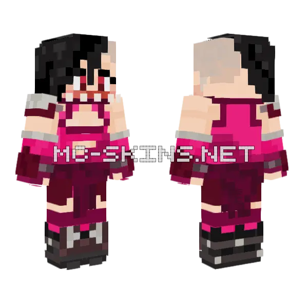 Mileena Minecraft skin, front and back