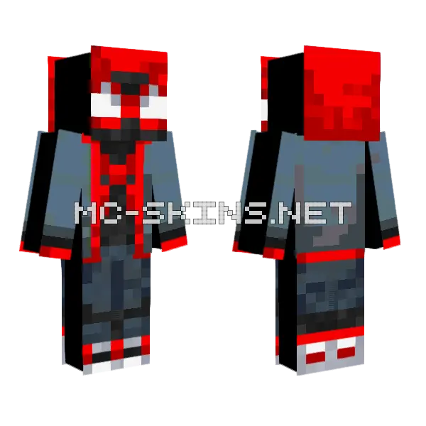 Miles Morales Minecraft skin, front and back