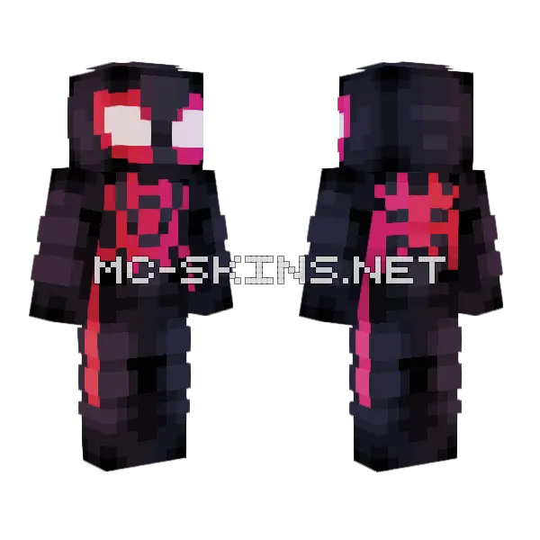 Miles Morales ATSV Minecraft skin, front and back