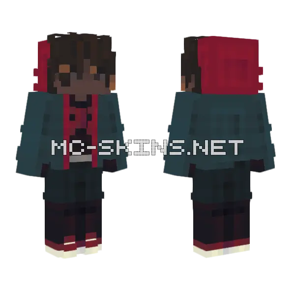 Miles Morales Spider-Man Minecraft skin, front and back