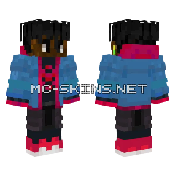 Miles Morales Spider-Man Minecraft skin, front and back