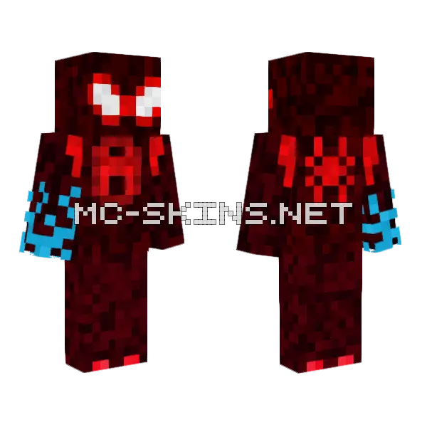 Miles Morales Spiderman Minecraft skin, front and back