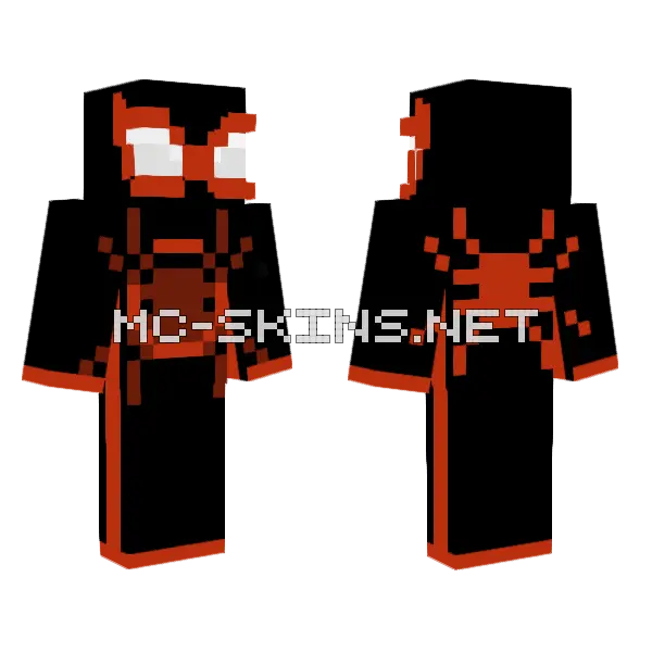 Miles Morales Suit Minecraft skin, front and back