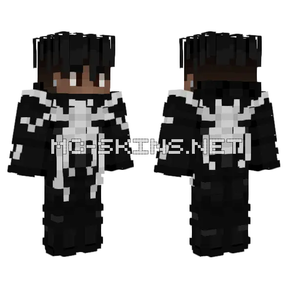 Miles Morales Venom Minecraft skin, front and back