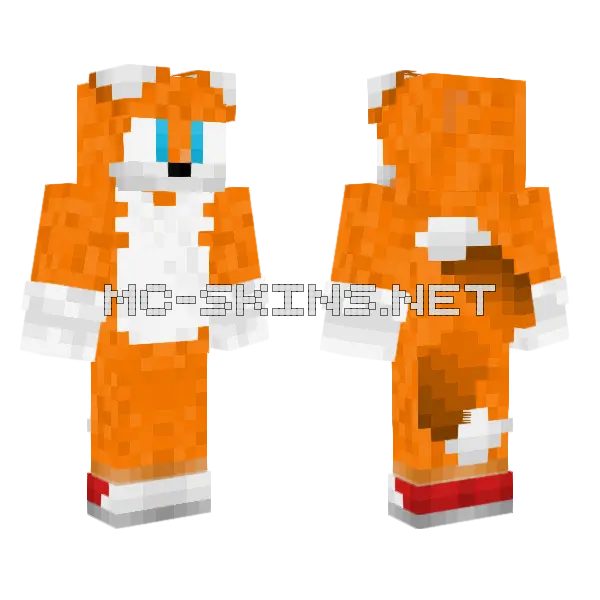 Miles Tails Prower Minecraft skin, front and back