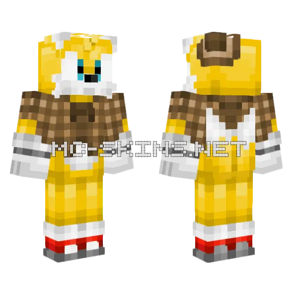 Miles Tails Prower Minecraft skin, front and back