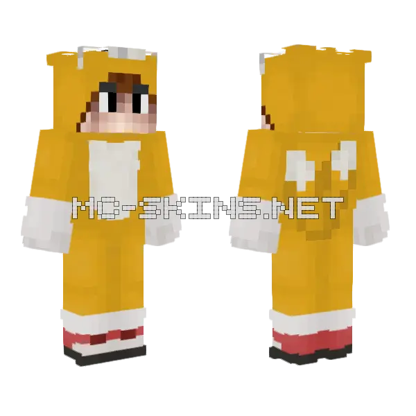 Miles Tails Prower Minecraft skin, front and back