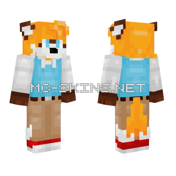 Miles Tails Prower Minecraft skin, front and back