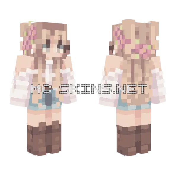 Milestone SMP Girl Minecraft skin, front and back