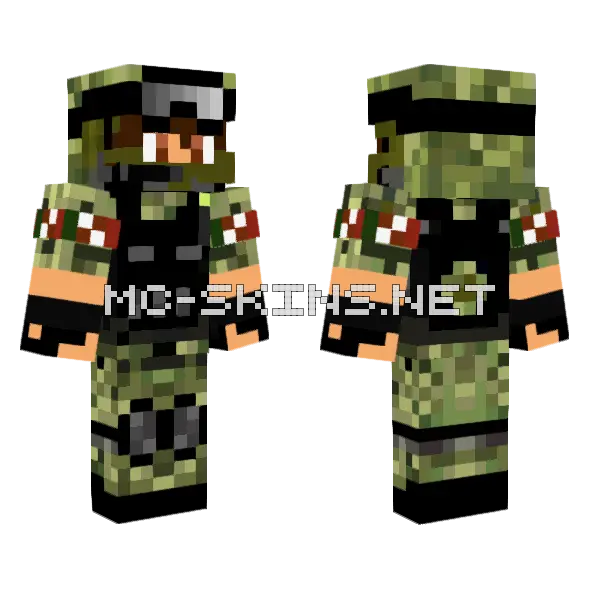 Militar Mexicano Vida Mexico Minecraft skin, front and back