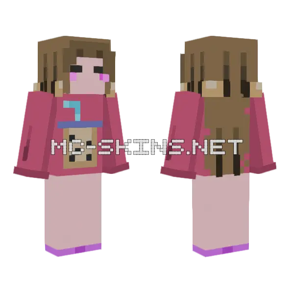 Milk Tea Minecraft skin, front and back