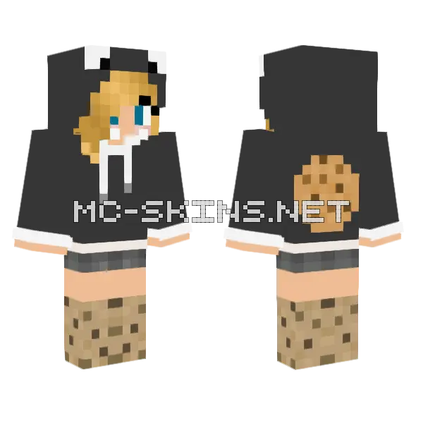 Milkacz Cookie Hoodie Minecraft skin, front and back