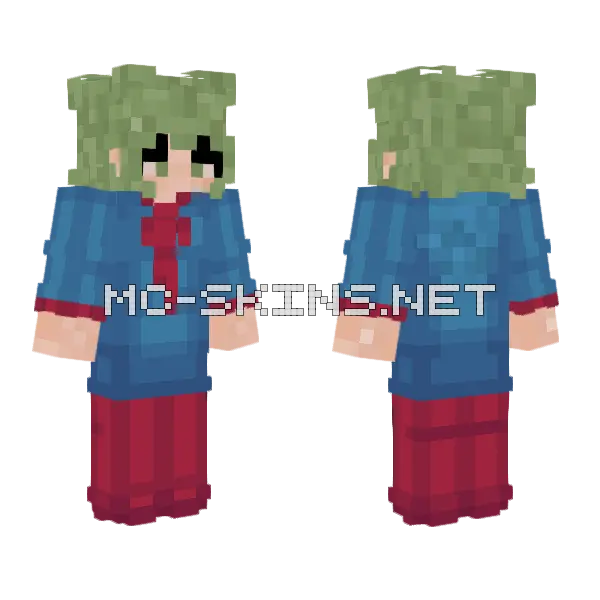 Milkiss09 Blue Red Minecraft skin, front and back