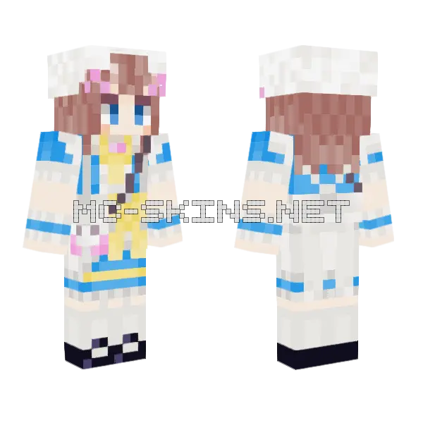 Milky Blue Outfit Minecraft skin, front and back