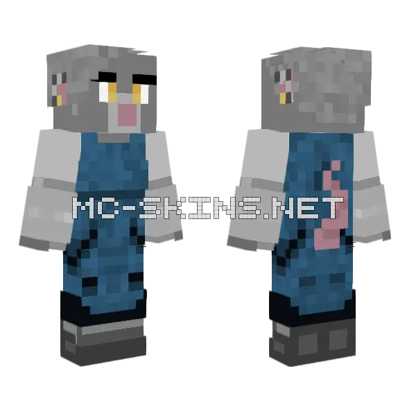 Milly Ver 2 Navy Blue Coveralls Minecraft skin, front and back