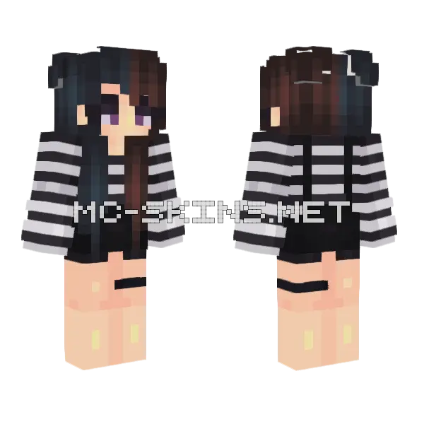 Mime Ing Around Without Mask Minecraft skin, front and back