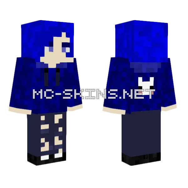 Minato Blue Outfit Minecraft skin, front and back