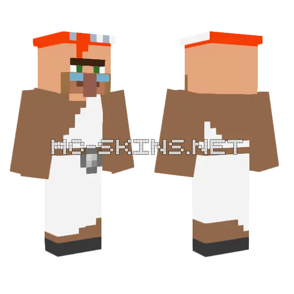 Minecraft Villager Librarian Minecraft skin, front and back