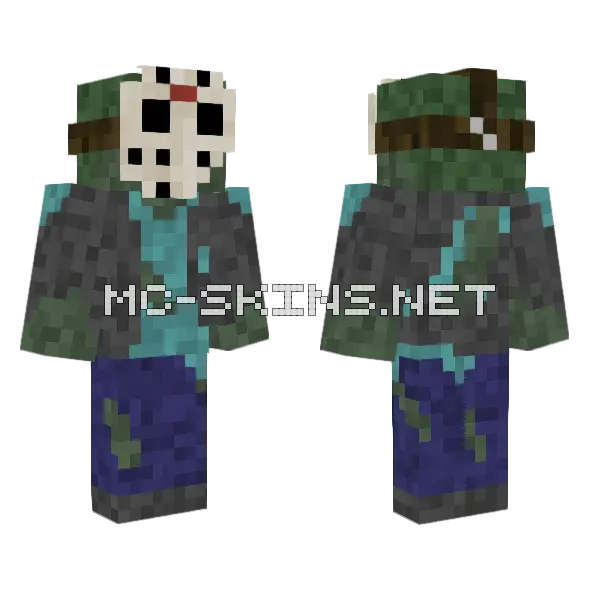 Minecraft Zombie Jason Voorhees Minecraft skin, front and back