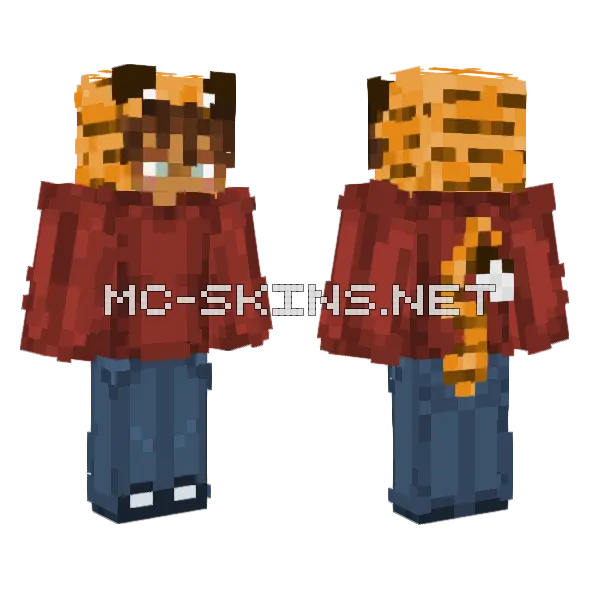 Mineeeee Tiger Minecraft skin, front and back