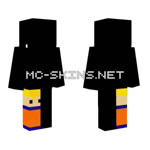 Mini Goku Minecraft skin, front and back