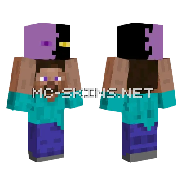 Mini Steve With My Head Minecraft skin, front and back